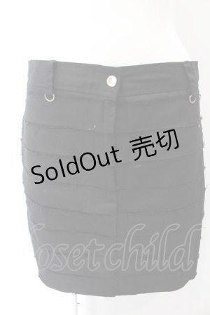 画像: 【SALE】GLAD NEWS SMART / カットオフボーダークラッチスカート  ブラック O-24-11-08-056-PU-SK-IG-ZT364