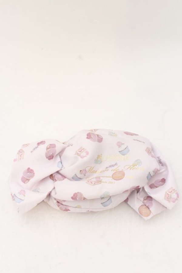 画像1: Maison de FLEUR / パティスリープリントキャンディポーチ  ピンク O-24-11-08-083-LO-ZA-IG-ZT387 (1)