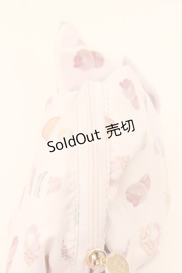 画像4: 【SALE】Maison de FLEUR / パティスリープリントキャンディポーチ  ピンク O-24-11-08-083-LO-ZA-IG-ZT387 (4)