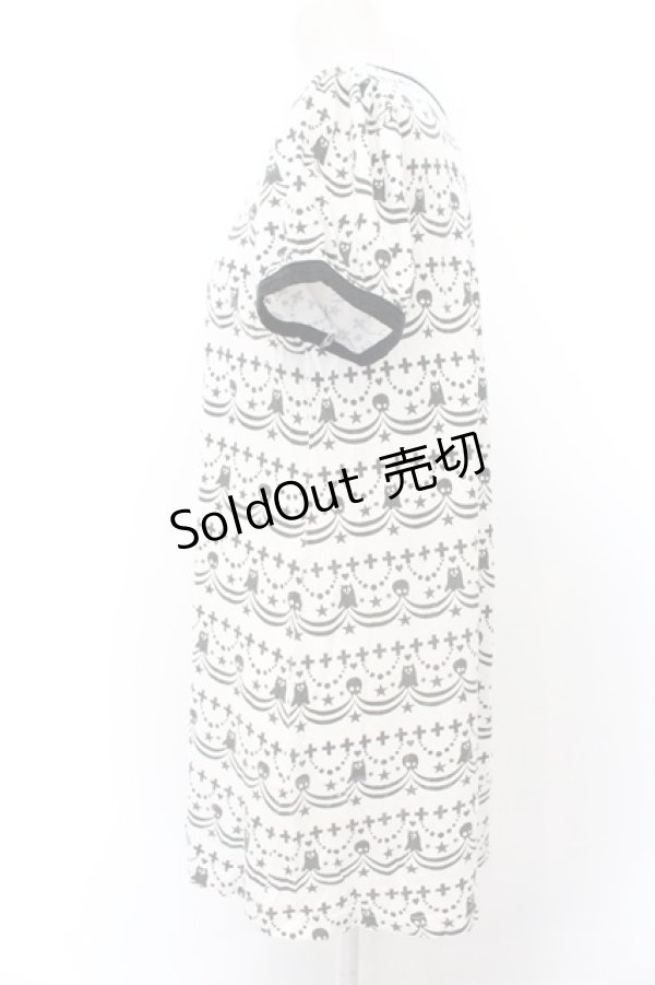画像2: PEACE NOW / キャラクターボーダープリントパフチュニック M ブラック×ホワイト O-24-11-08-028-PU-TO-IG-ZT248 (2)