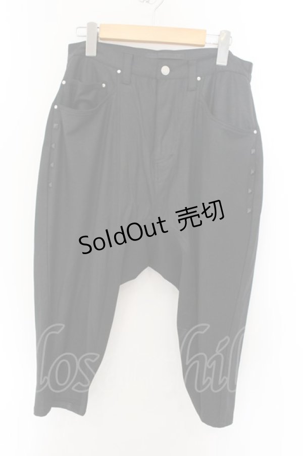 画像1: h.NAOTO / スタッズ配色サルエルパンツ  ブラック O-24-11-09-043-HN-PA-IG-ZY (1)