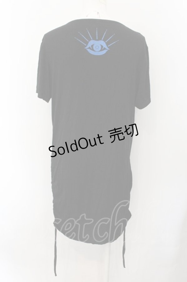 画像3: VII h.NAOTO / ボーンプリントルーズギャザーTシャツ  ブラック×グレー O-24-11-09-072-PU-TO-IG-ZT357 (3)
