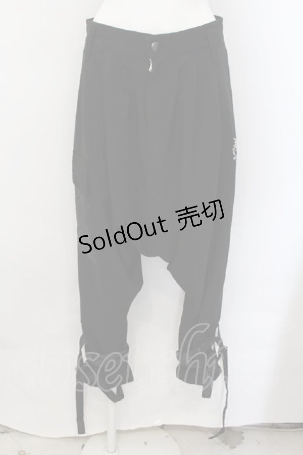 画像1: Sixh / エンブレムプリントサルエルパンツ  ブラック O-24-11-09-035-HN-PA-IG-ZY (1)
