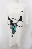 画像1: yaponskii / FACEベアBIG-Tシャツ  ホワイト×グリーン O-24-11-14-075-PU-TO-IG-ZT385 (1)