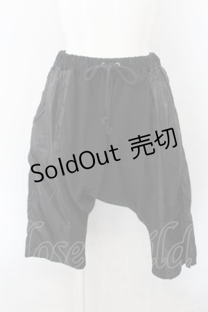 画像: MINT NeKO / ナイロン切り替えサルエルパンツ  ブラック O-24-11-14-111-HN-PA-IG-ZY
