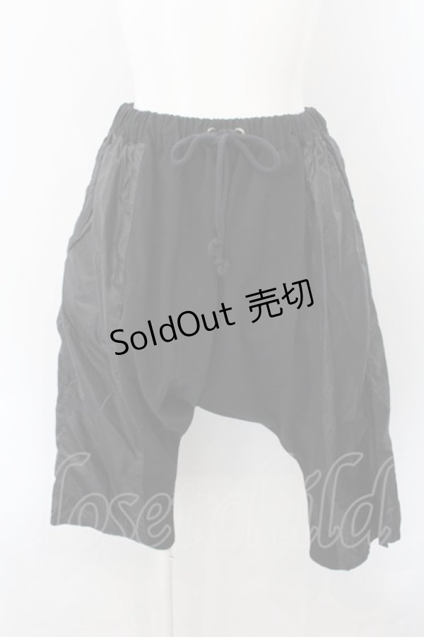 画像1: MINT NeKO / ナイロン切り替えサルエルパンツ  ブラック O-24-11-14-111-HN-PA-IG-ZY (1)