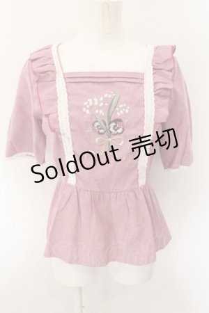 画像: 【SALE】axes femme / ミュゲフルール刺繍トップス  ピンク O-24-11-16-043-AX-TO-IG-ZT153