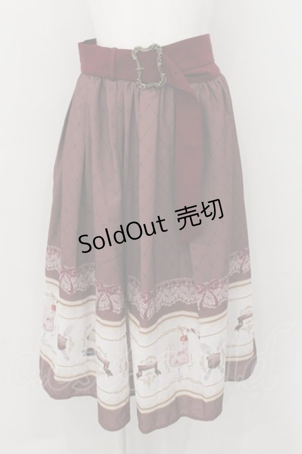 画像1: 【SALE】axes femme POETIQUE / レトロ喫茶ベルト付スカート  ピンク O-24-11-22-016-AX-SK-OW-ZT249 (1)