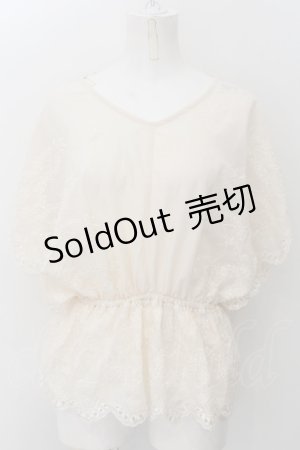 画像: axes femme / 刺繍ブラウス M アイボリー O-24-11-22-032-AX-BL-IG-ZI