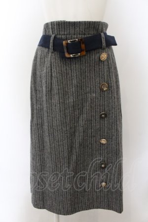 画像: axes femme / ボタン使い起毛スカート M グレー O-24-11-25-067-AX-SK-OW-ZT263