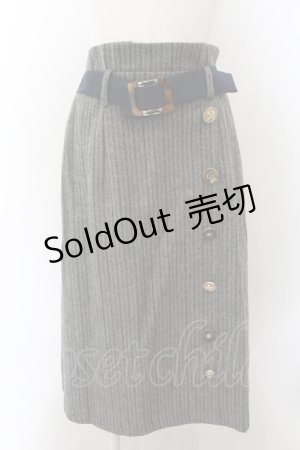 画像: axes femme / ボタン使い起毛スカート M グレー O-24-11-25-067-AX-SK-OW-ZT263