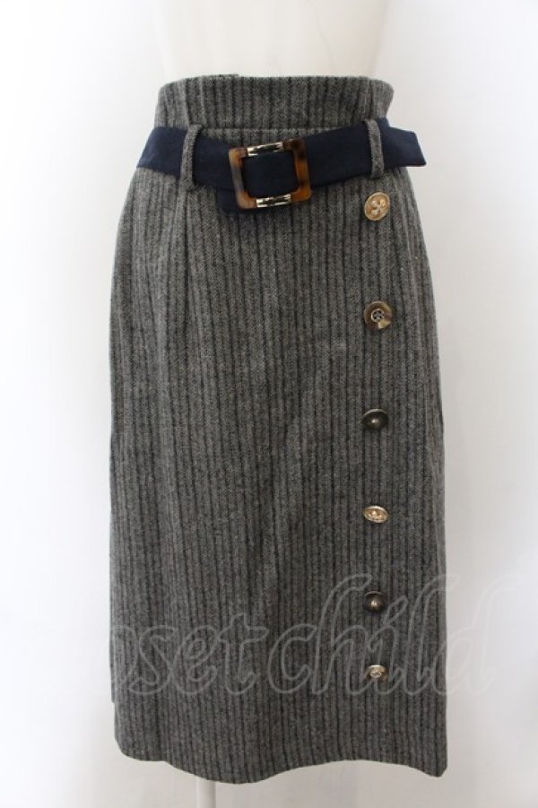 画像1: axes femme / ボタン使い起毛スカート M グレー O-24-11-25-067-AX-SK-OW-ZT263 (1)