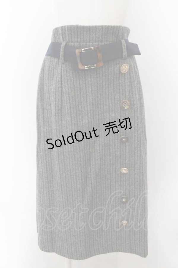 画像1: axes femme / ボタン使い起毛スカート M グレー O-24-11-25-067-AX-SK-OW-ZT263 (1)