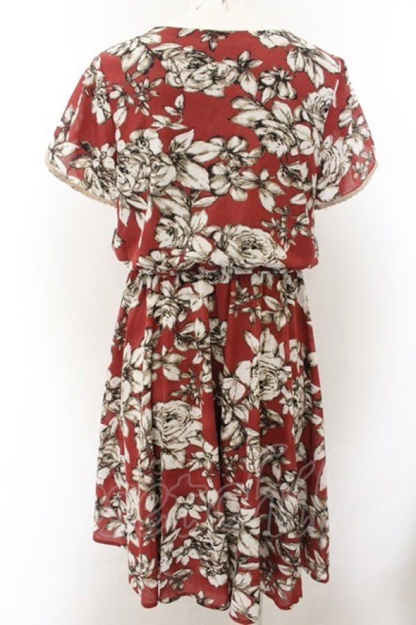 画像2: axes femme / 単色花柄サーキュラーチュニ M アカ O-24-11-25-072-AX-OP-OW-ZT068 (2)