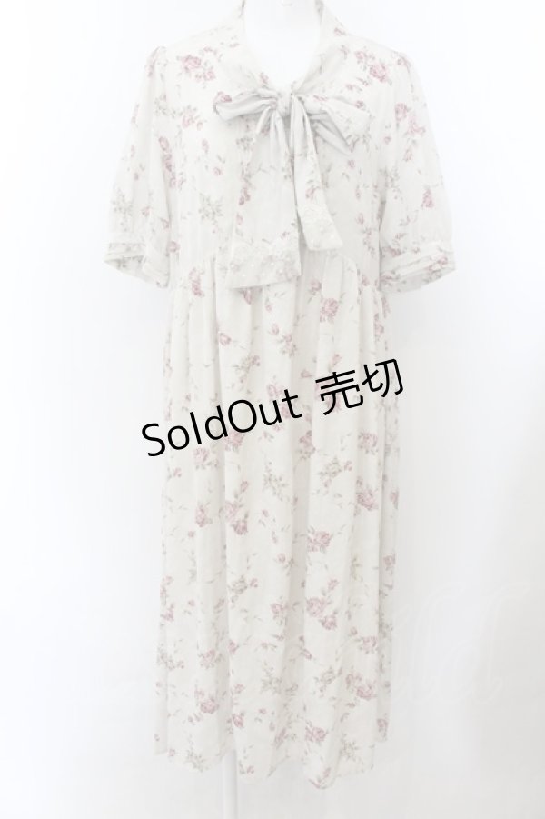 画像1: axes femme / ローズレース柄ボータイワンピース F「 アイボリー O-24-11-25-004-AX-OP-IG-ZT137 (1)