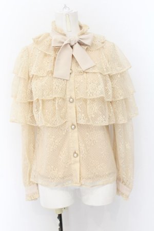 画像: Swankiss / DB 4frill lace B/L  ベージュ O-24-11-27-029-CA-BL-IG-ZT0502