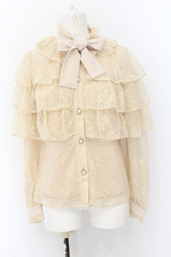 画像1: Swankiss / DB 4frill lace B/L  ベージュ O-24-11-27-029-CA-BL-IG-ZT0502 (1)