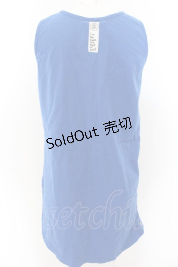 画像2: 【SALE】SUPER LOVERS / スカルプリントビッグタンクトップ  ブルー O-24-11-28-064-PU-TO-IG-ZT124 (2)