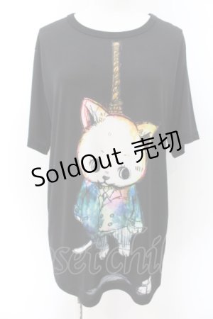 画像: 【SALE】anko ROCK / 前後首つりネコTシャツ  ブラック O-24-11-28-068-PU-TO-IG-ZT248