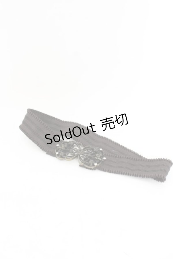 画像1: axes femme / 立体バラクラシカルゴムベルト  ブラウンｘアンティークゴールド O-24-11-28-131-AX-ZA-YM-ZT208-F004 (1)