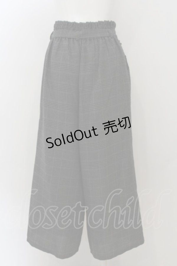 画像2: axes femme / リボン付チェックワイドパンツ M グレー O-24-11-28-004-AX-PA-IG-ZT251 (2)