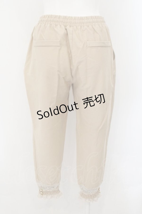 画像2: axes femme / レース配色ジョガーパンツ  ベージュ O-24-11-29-005-AX-PA-IG-ZT265 (2)
