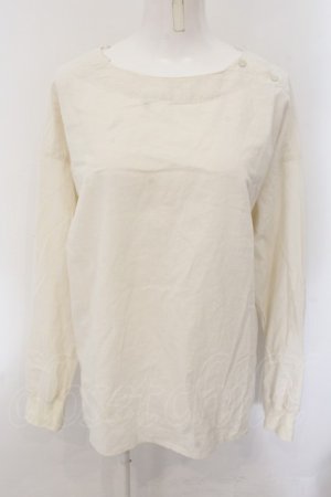 画像: RNA-N / リブカフス布帛ロングTシャツ M オフホワイト O-24-11-29-045-PU-TO-IG-ZT126