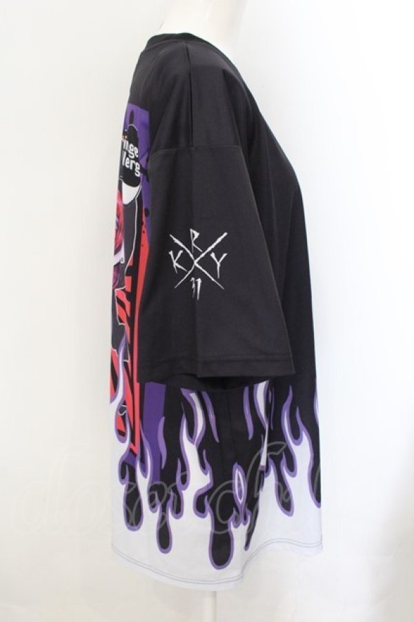 画像2: KRY CLOTHING / 「miruki×KRY 02」炎Tシャツ  ブラック O-24-11-29-061-EL-TO-OW-ZT259 (2)