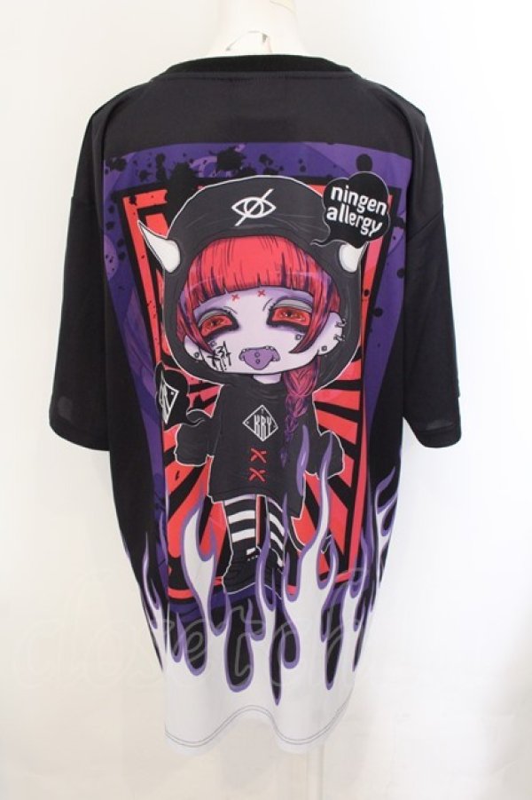 画像3: KRY CLOTHING / 「miruki×KRY 02」炎Tシャツ  ブラック O-24-11-29-061-EL-TO-OW-ZT259 (3)
