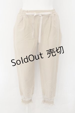 画像: axes femme / レース配色ジョガーパンツ  ベージュ O-24-11-29-005-AX-PA-IG-ZT265