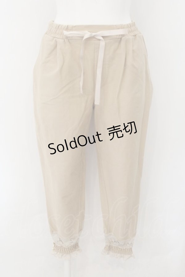 画像1: axes femme / レース配色ジョガーパンツ  ベージュ O-24-11-29-005-AX-PA-IG-ZT265 (1)