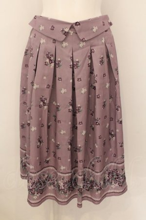 画像: axes femme / すみれ柄サス付スカート（サス欠品） M ラベンダー O-24-11-30-1008-AX-SK-OW-ZT249