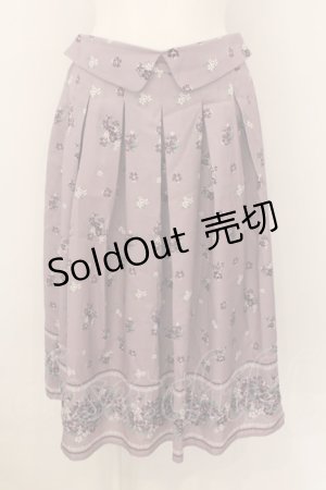 画像: axes femme / すみれ柄サス付スカート（サス欠品） M ラベンダー O-24-11-30-1008-AX-SK-OW-ZT249