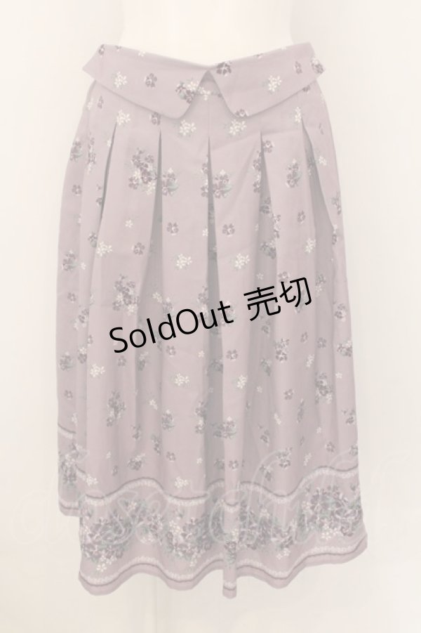 画像1: axes femme / すみれ柄サス付スカート（サス欠品） M ラベンダー O-24-11-30-1008-AX-SK-OW-ZT249 (1)
