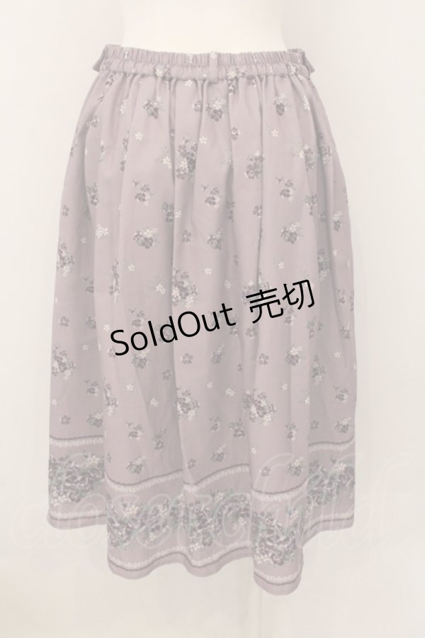 画像2: axes femme / すみれ柄サス付スカート（サス欠品） M ラベンダー O-24-11-30-1008-AX-SK-OW-ZT249 (2)