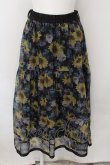画像1: axes femme / ひまわり柄シアースカート M クロ O-24-11-30-1026-AX-SK-OW-ZT265 (1)