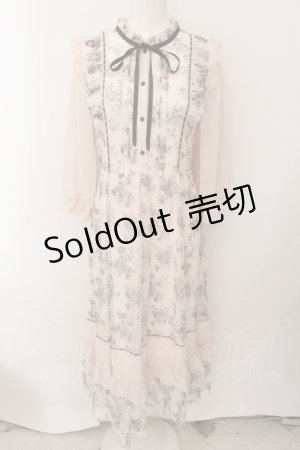画像: axes femme / フラワープリントレースワンピース M ピンク O-24-11-30-1033-AX-OP-OW-OS