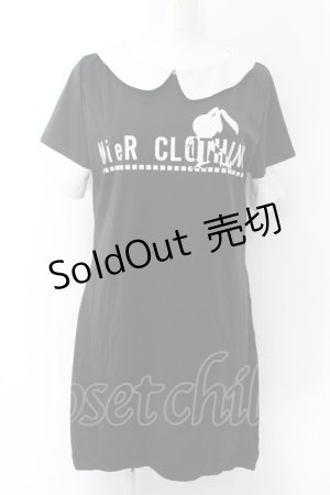 画像: NieR Clothing / ロゴpt配色ワンピース L ブラック×ホワイト O-24-11-30-097-PU-OP-OW-ZT061
