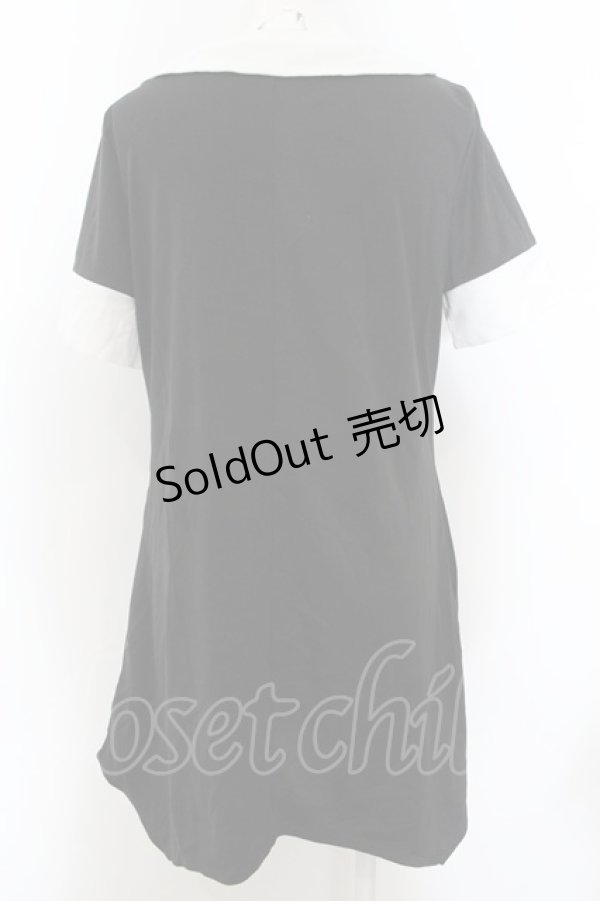 画像2: NieR Clothing / ロゴpt配色ワンピース L ブラック×ホワイト O-24-11-30-097-PU-OP-OW-ZT061 (2)