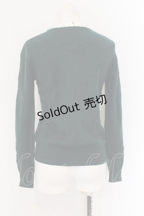 画像3: Jane Marple / 天使刺繍ニットカーディガン M グリーン O-24-11-30-167-JM-TO-IG-ZT465 (3)