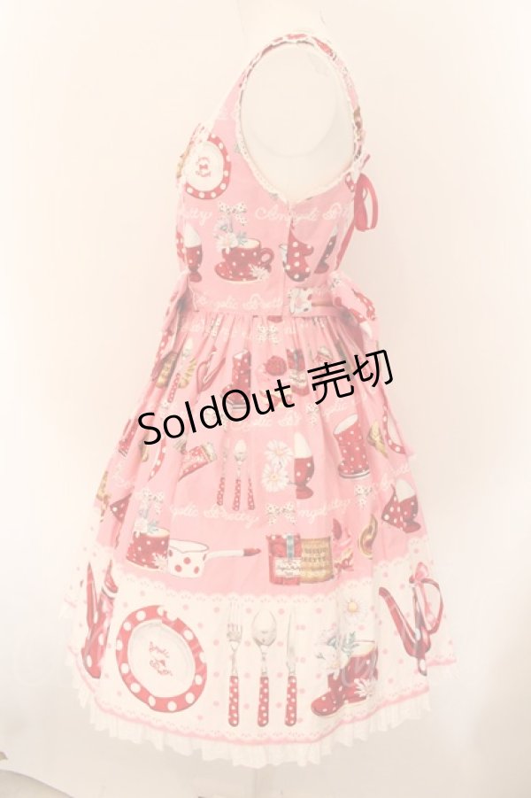 画像4: Angelic Pretty / French Cafe切替ジャンパースカート  ピンク O-24-12-05-014-AP-OP-OW-OS (4)