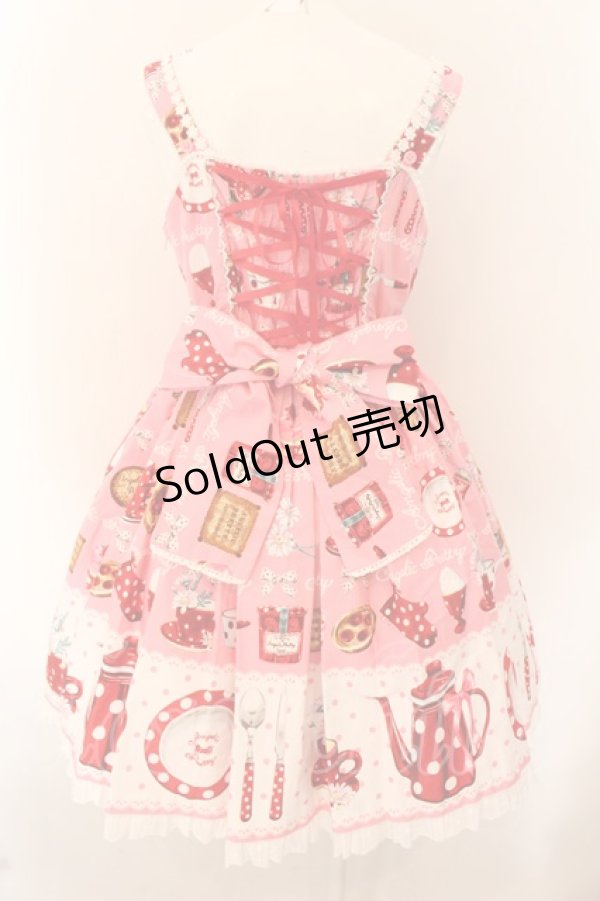 画像5: Angelic Pretty / French Cafe切替ジャンパースカート  ピンク O-24-12-05-014-AP-OP-OW-OS (5)