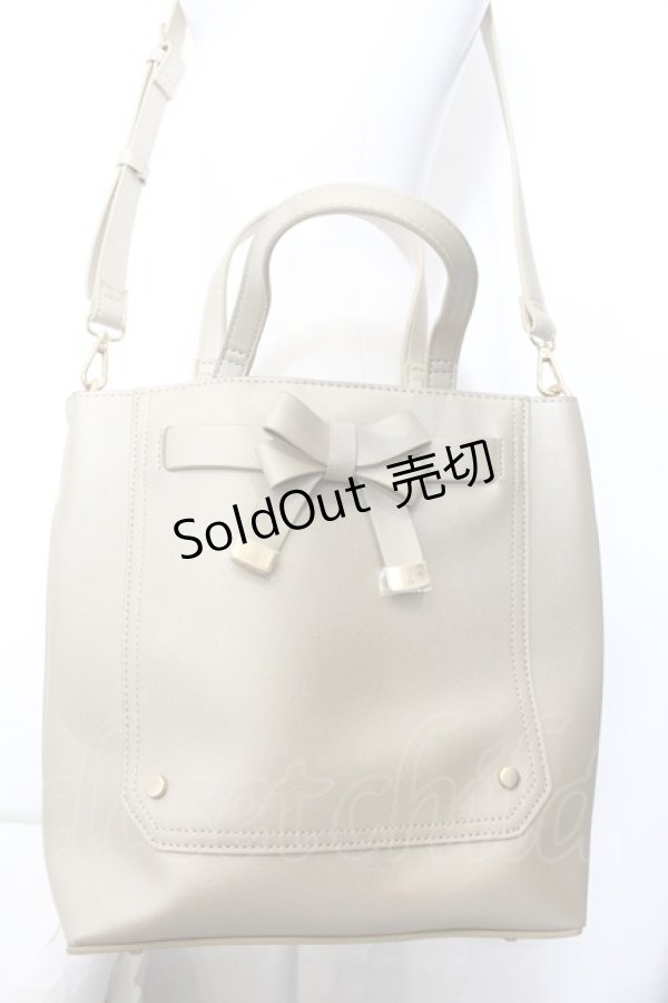 画像1: m petit by misako / 前リボン2WAYトートバッグ  ゴールド O-24-12-08-064-LO-BG-IG-ZT387 (1)