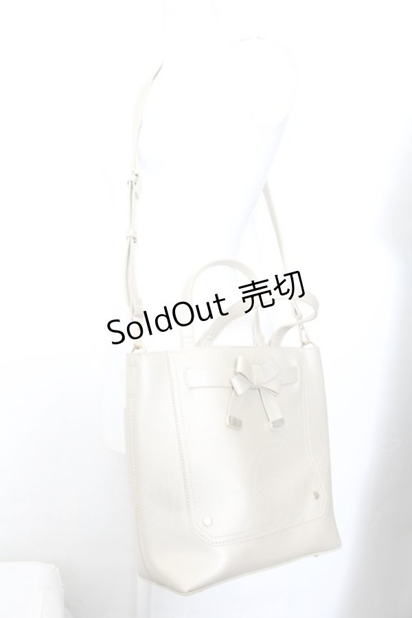 画像2: m petit by misako / 前リボン2WAYトートバッグ  ゴールド O-24-12-08-064-LO-BG-IG-ZT387 (2)