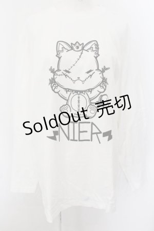 画像: NieR Clothing / ミケプリントカットソー XL ホワイト O-24-12-14-035-PU-TO-IG-ZT124