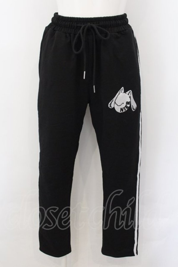 画像1: NieR Clothing / サイドラインパンツ  ブラック×ホワイト O-24-12-14-005-PU-PA-IG-ZT166 (1)