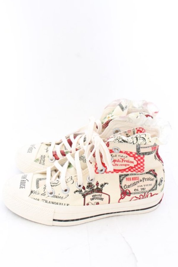 画像3: PINK HOUSE / Salon de Fraiseハイカットスニーカー S キナリ系 O-24-12-15-025-LO-SH-OW-ZT335 (3)