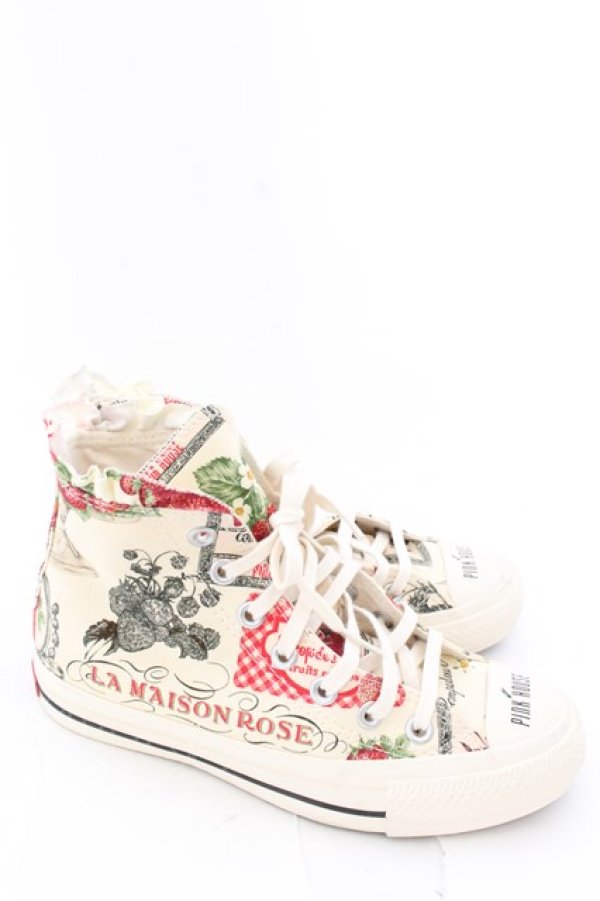 画像5: PINK HOUSE / Salon de Fraiseハイカットスニーカー S キナリ系 O-24-12-15-025-LO-SH-OW-ZT335 (5)