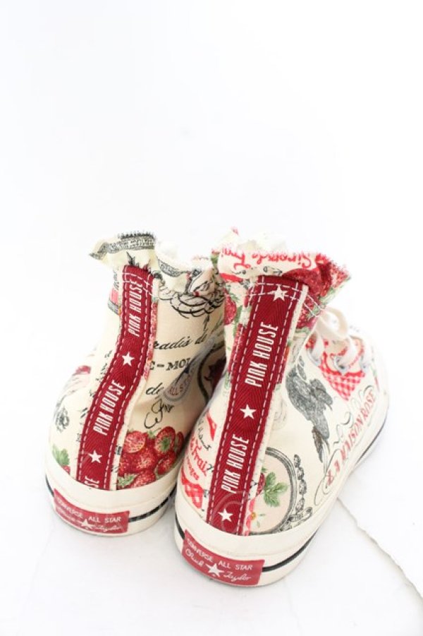 画像7: PINK HOUSE / Salon de Fraiseハイカットスニーカー S キナリ系 O-24-12-15-025-LO-SH-OW-ZT335 (7)