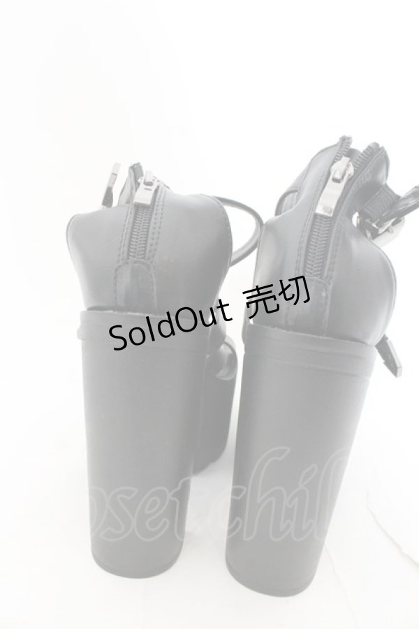 画像6: 【SALE】NieR CLOTHING / 身長激盛り《約15cmUP》ハイヒール厚底サンダル 35 ブラック O-24-12-15-026-PU-SH-IG-ZT335 (6)